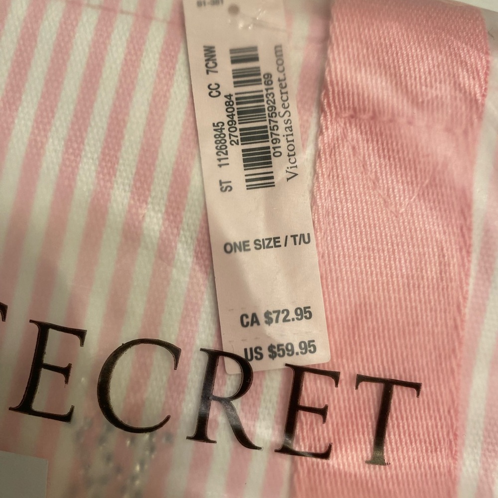 Victoria Secret pink stripe Tote Bag with Umbrella - Picture 6 of 9